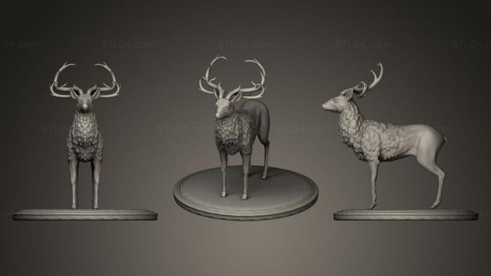 Статуэтки животных (Бронзовый олень, STKJ_0176) 3D модель для ЧПУ станка